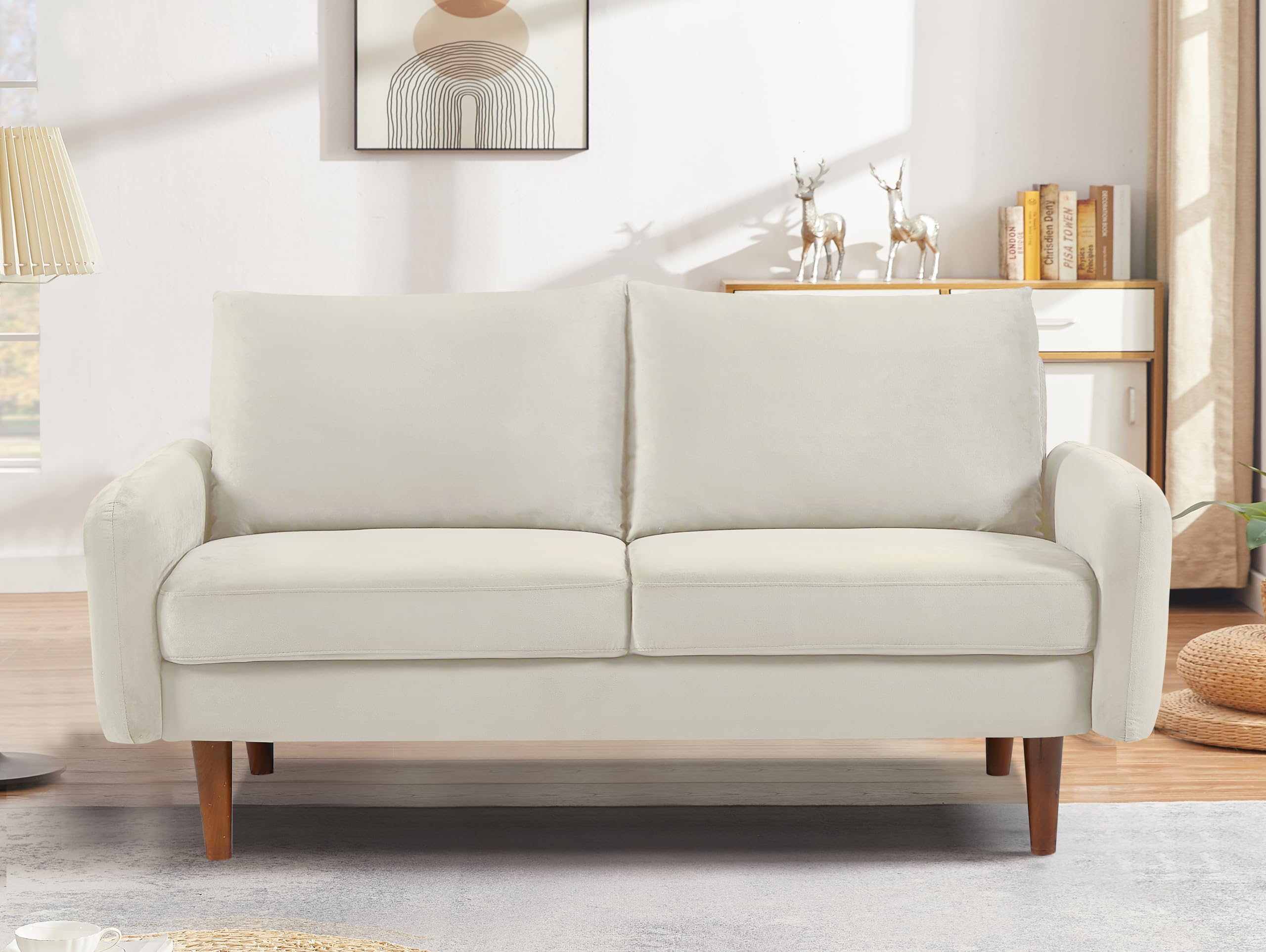 Amazon.com: Container Furniture Direct Kent Velvet Loveseat Sofa